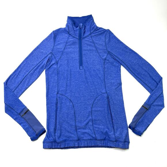 Lululemon Pace Pusher 1/2 Zip Size 4 Blue Pullover Jacket Long Sleeve Pockets - Picture 1 of 12